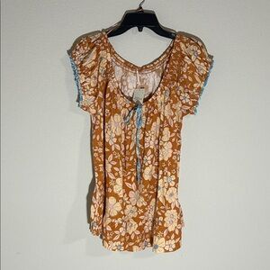 Free People Frankie Floral Tunic in the "Honey Ginger Combo"